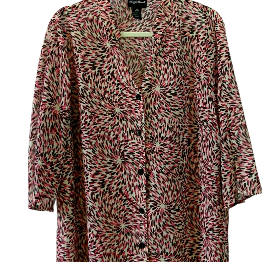 Maggie Barnes Pink & Black Blouse Shirt